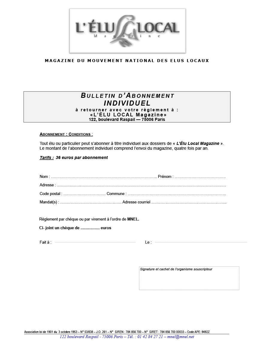 Bulletin Abonnement-individu vu ppl